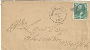 CHEROKEE, IOWA STAR CANCEL AND LETTER FROM BANK 1883 - Picture 1 of 2