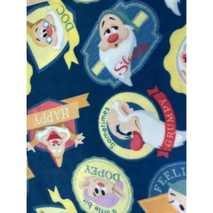 Disney The Seven Dwarfs 7 Badge FLEECE fabric Snow white retired 60"W YARD new - Picture 1 of 6