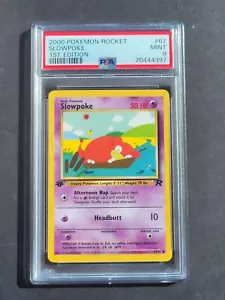 Pokemon PSA 9 1ST EDITION SLOWPOKE 67/82 - TEAM ROCKET SET - MINT - Picture 1 of 2
