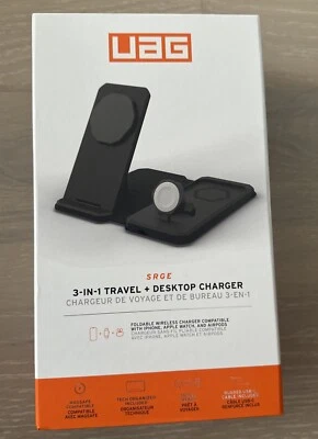 Nuevo Auténtico Urban Armor Gear UAG SRGE 3 en 1 Cargador de Viaje/Escritorio + Estuche Foto 1 de 2