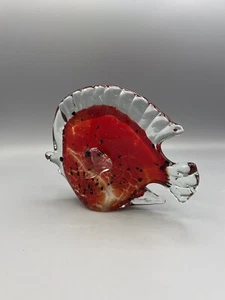 Pisapapeles arena dorada estatuilla roja negra pez mariposa vidrio arte soplado a mano - Imagen 1 de 7