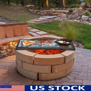 Heavy Duty Fire Pit Grill Grate Cooking W/ Handles Outdoor Camping BBQ Durable - Picture 1 of 9