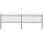 Garden Fence With Hoop  Steel 3.4 M Black N1y5
