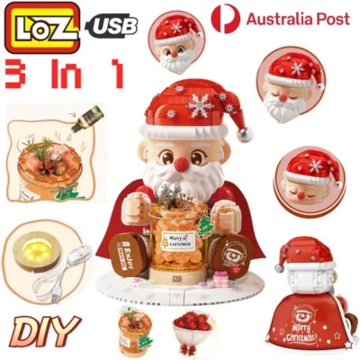 LOZ Christmas Santa Claus Building Blocks LED Night Light Aromatherapy Diffuser - Image 1 of 4