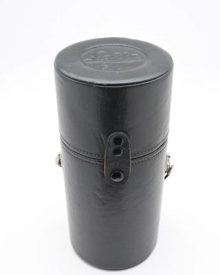 Leica Leitz Black Leather Hard Lens Case Germany 8.75" x 3.94" (#14722) - Image 1 of 4
