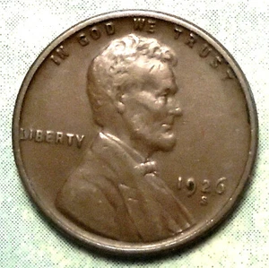 1926 S Wheat Cent AU+ ABOUT UNCIRCULATED PLUS Brown Low 4.5 MiLL San Francisco - Picture 1 of 3