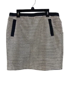 Ann Taylor Loft Straight Career SKIRT Size 8-Lined Tan Black Metallic - Picture 1 of 3