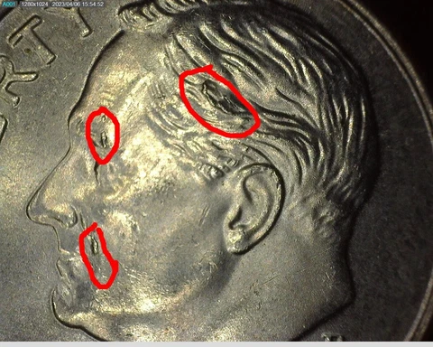 2017P Roosevelt Dime with Die Chip Errors on Both Sides! Free Ship.D26 Cover