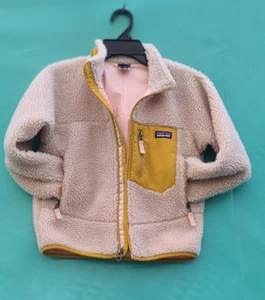 Patagonia Retro-X Fleece Beige/Pink-Gelb Reißverschluss Jacke Kinder Unisex Gr. XS 5-6 - Bild 1 von 9