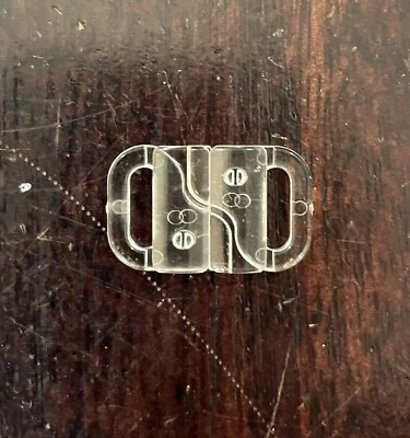 2 Pcs / 1 Pair Clear Plastic Bikini Clips Snap 9mm STRAP Bra Swim Buckle Clasp - Image 1 of 2