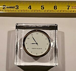 Simon Pearce Glass Clock Cube Heavy Clock!!!!!