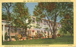 Postal de Will Rogers Ranch House Santa Mónica California 1933 - Imagen 1 de 2
