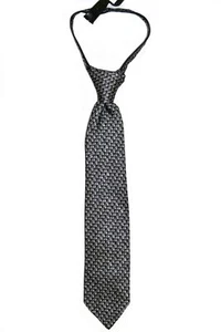 Imp Originals Boys' 100% Silk Zip-Up Gray Neck Tie 2 1/4" x 13" - Picture 1 of 2