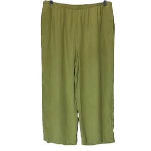 Pineapple Moon Seide Damen Cropped Hose Gr. XL grün Lagenlook Beachy Relaxed - Bild 1 von 8