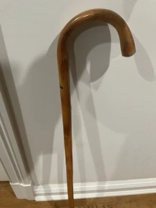 Antiker importierter Holz Gehstock/Stock Made in England Knobbyschaft Krummgriff - Bild 1 von 6