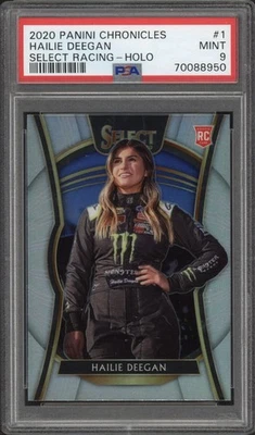 2020 Panini Chronicles Hailie Deegan Select Racing Holo Rookie RC #1 PSA 9 Mint - Image 1 of 2