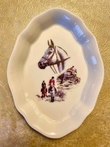 Plato de baratija de caza de zorros de colección porcelana ecuestre aparador de caballos bandeja puño - Imagen 1 de 5