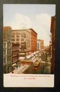 Washington Avenue Looking East From Seventh Downtown St. Louis Mo Postcard - Picture 1 of 2