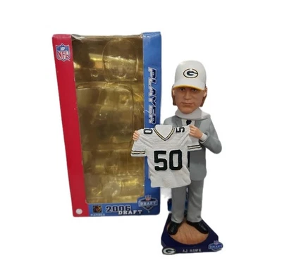 Bobblehead de draft de 10" Forever Collectibles AJ Hawk Green Bay Packers - Hecho en 1008 Foto 1 de 4