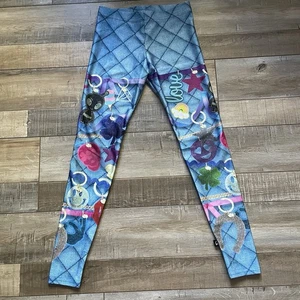 Terez girl’s big graphic key chain print leggings, size small 7/8 - Picture 1 of 11