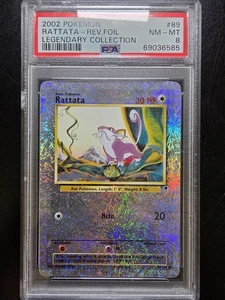 PSA 8 Rattata Reverse Holo 37/110 - 2002 Legendary Collection Pokemon Card - Picture 1 of 2