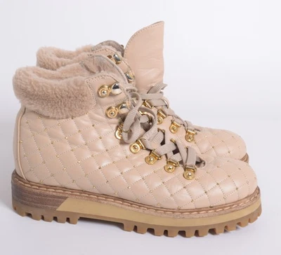 Le Silla Mujer Beige Botines Cuero Con Cordones Acolchados Botines Planos Talla EU 36.5 Foto 1 de 4