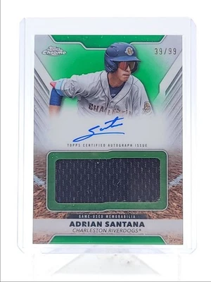 ADRIAN SANTANA 2025 TOPPS PRO DEBUT CHROME JUMBO PATCH GREEN AUTO /99 Q3967 - Image 1 of 2