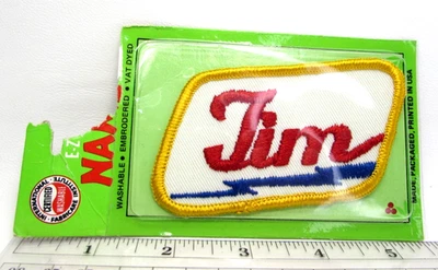 Vintage Tim Jacket Patch Name Personalized Lightning Bolt Retro NIP NOS - Image 1 of 4