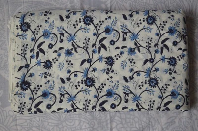 Hand Block 100%Cotton Floral Fabric 1 Yard NO TARRIF CHARGES 100%✅ ZK-118 - Image 1 of 4