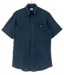 LACOSTE Men 32% Linen Casual Formal Short Sleeve Shirt Size S - 38 - Picture 1 of 8