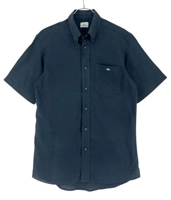 LACOSTE Men 32% Linen Casual Formal Short Sleeve Shirt Size S - 38 - Image 1 of 4