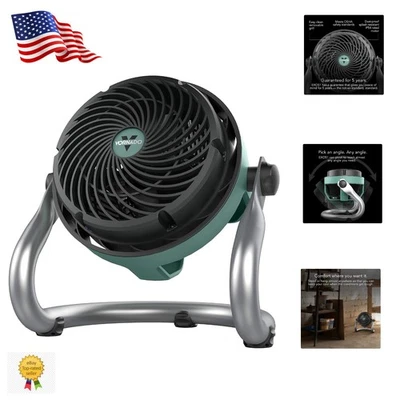 Pequeño Circulador de Aire Industrial - Ventilador Verde de 3 Velocidades, A Prueba de Polvo y Resistente al Agua Foto 1 de 4