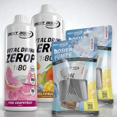 Best Body Low Carb Vital Drink 2 Flaschen Sirup + 2 Dosierpumpen 15,25€/ L - Bild 1 von 4