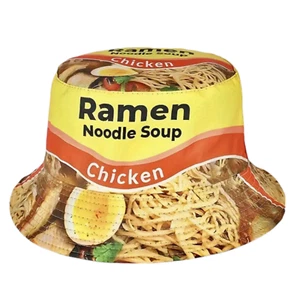 Instantáneo Ramen Fideos Unisex Sombrero Cubo Verano Viaje Playa Sol Sombreros Exterior Gorra - Imagen 1 de 4