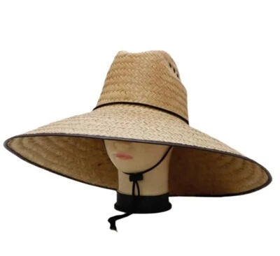 Xtra Wide Straw Brim Hat Gardening Lifeguard Sun Fishing Beach Osfm Hecho En Mex - Image 1 of 4