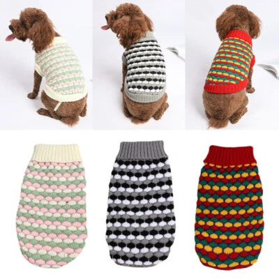 Cute Pet Dog Cat Warm Jumper Sweater Clothes Puppy Soft Knitted Winter Coat  ц - Image 1 of 4