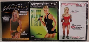 3 Jari Love Get Ripped DVD lot 1000 Slim & lean workout exercise fitness - Foto 1 di 5