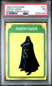 1980 Star Wars DARTH VADER Empire Strikes Back YELLOW Green Art Card 269 PSA 7 - Picture 1 of 2