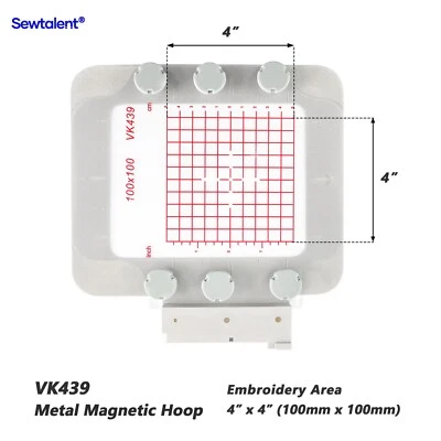VK439 4"x4" Magnetic Embroidery Hoop for Husqvarna Viking Heavy Fabric Friend - Image 1 of 4