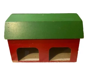 Vintage Wooden 2 Story Barn-Red & Green-20”x 12”x 14”-Folk Art Toy-SEE DETAILS - Picture 1 of 16