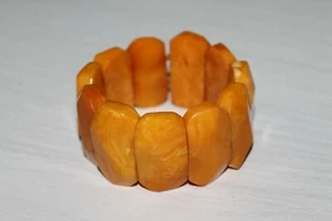 Ambra, natural Baltic Butterscotch Amber Bernstein Armband bracelet antik 37 GR. - Foto 1 di 1