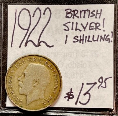 1922 UK Great Britain 1 Shilling Silver World Coin George V. ENN Coins - Image 1 of 3