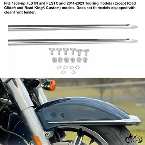 Front Fender Spears Trim For Harley Touring 14-23 Fat Boy Softail Deluxe FLSTN - Picture 1 of 18