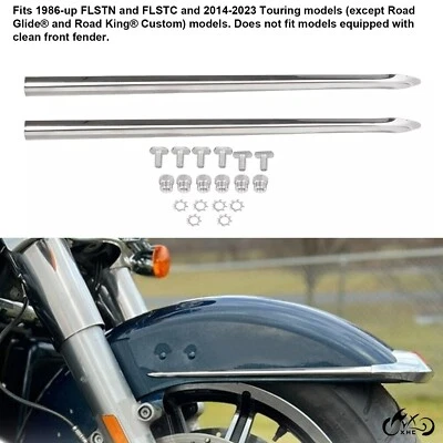 Front Fender Spears Trim For Harley Touring 14-23 Fat Boy Softail Deluxe FLSTN - Image 1 of 4
