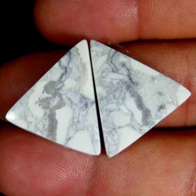 23,80 kt. 100 % natürlicher Howlith Fancy Cab Edelstein 19 x 20 x 4 mm passen... - Bild 1 von 4