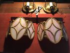 A Pair of Tiffany Studios Signed Bronze, Favrile Wall Sconces
