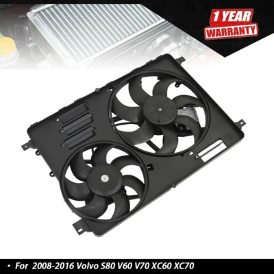 Ventilador de refrigeración radiador condensador doble CA para Volvo V70 2010-15 XC60 XC70 2005-2010 Foto 1 de 4