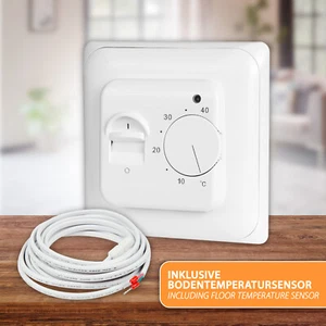 Thermostat Raumthermostat Temperaturregler weiß Analog 230V Fußbodenheizung  - Bild 1 von 12
