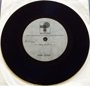 DONNA SUMMER I Feel Love RARE 7" ACETATE 1-SIDED DJ PROMO SINGLE Patrick Cowley  - Picture 1 of 2