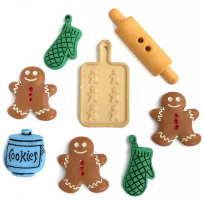 Holiday Baking 4805 - Buttons Galore - Gingerbread Cookies - Craft Sew Scrap - Image 1 of 2